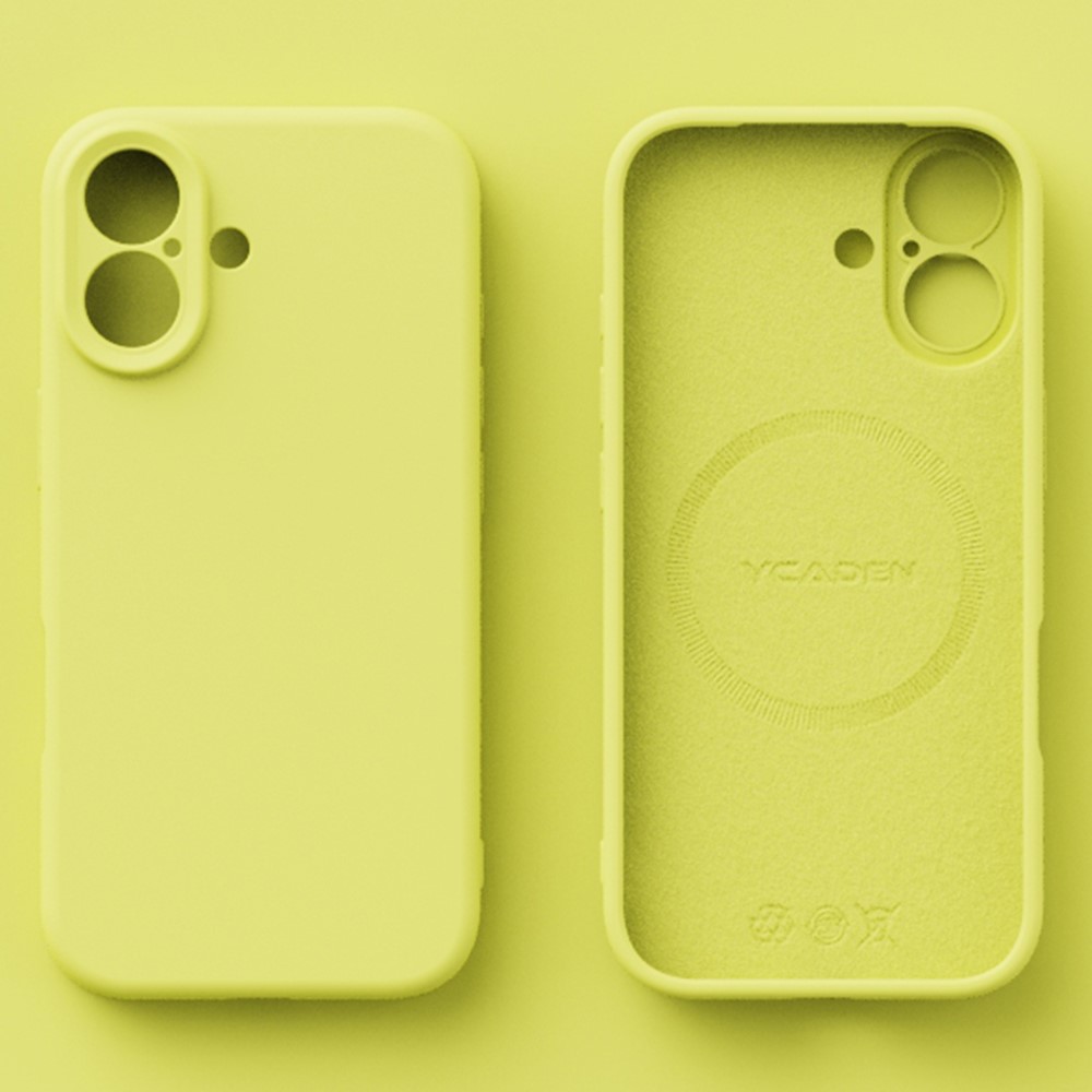 YCADEN For iPhone 17 Case Compatible with MagSafe Precise Cutouts TPU Phone Back Cover - Pear Yellow