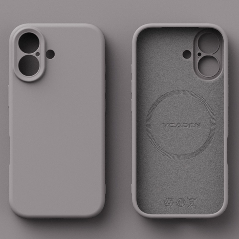 YCADEN For iPhone 17 Case Compatible with MagSafe Precise Cutouts TPU Phone Back Cover - Pebble Grey