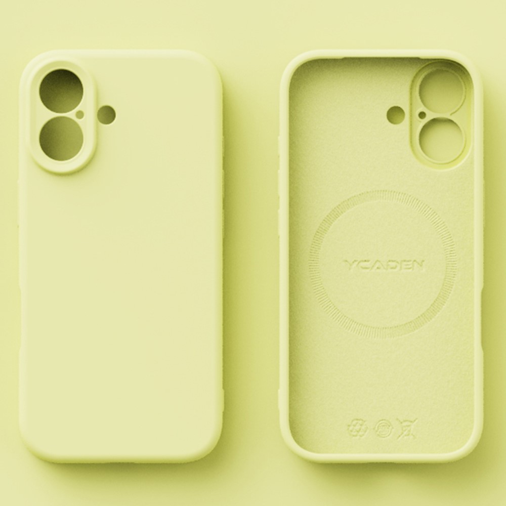 YCADEN For iPhone 17 Case Compatible with MagSafe Precise Cutouts TPU Phone Back Cover - Cream Yellow