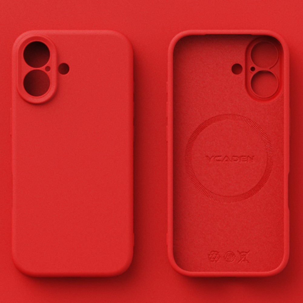 YCADEN For iPhone 17 Case Compatible with MagSafe Precise Cutouts TPU Phone Back Cover - Chinese Red