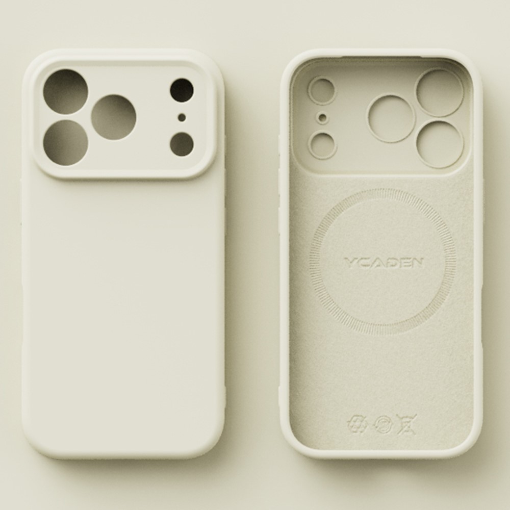 YCADEN For iPhone 17 Pro Case Compatible with MagSafe Precise Cutouts TPU Phone Back Cover - Antique White