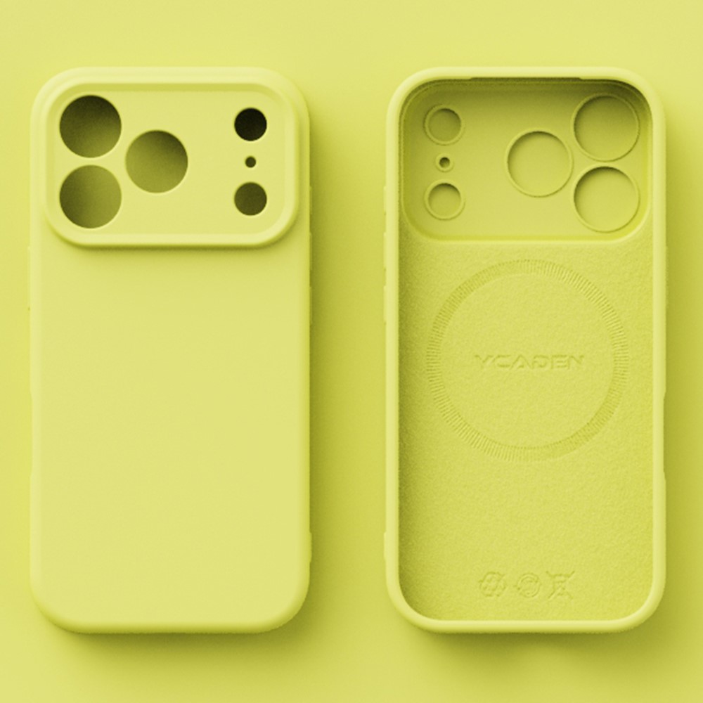 YCADEN For iPhone 17 Pro Case Compatible with MagSafe Precise Cutouts TPU Phone Back Cover - Pear Yellow