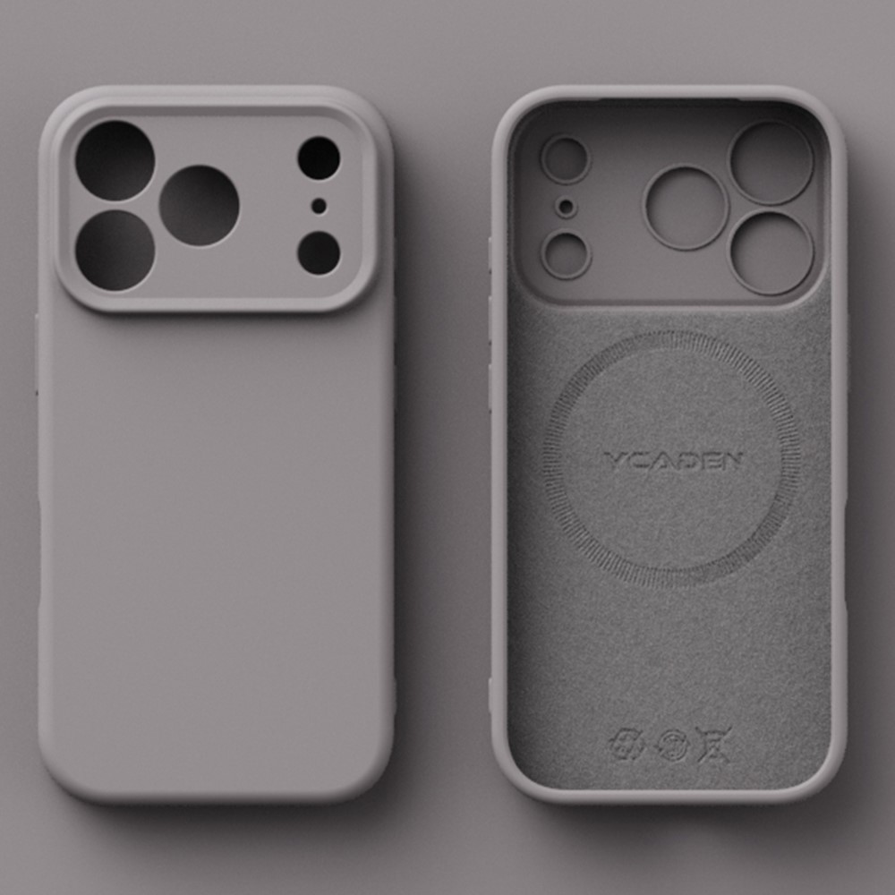 YCADEN For iPhone 17 Pro Case Compatible with MagSafe Precise Cutouts TPU Phone Back Cover - Pebble Grey