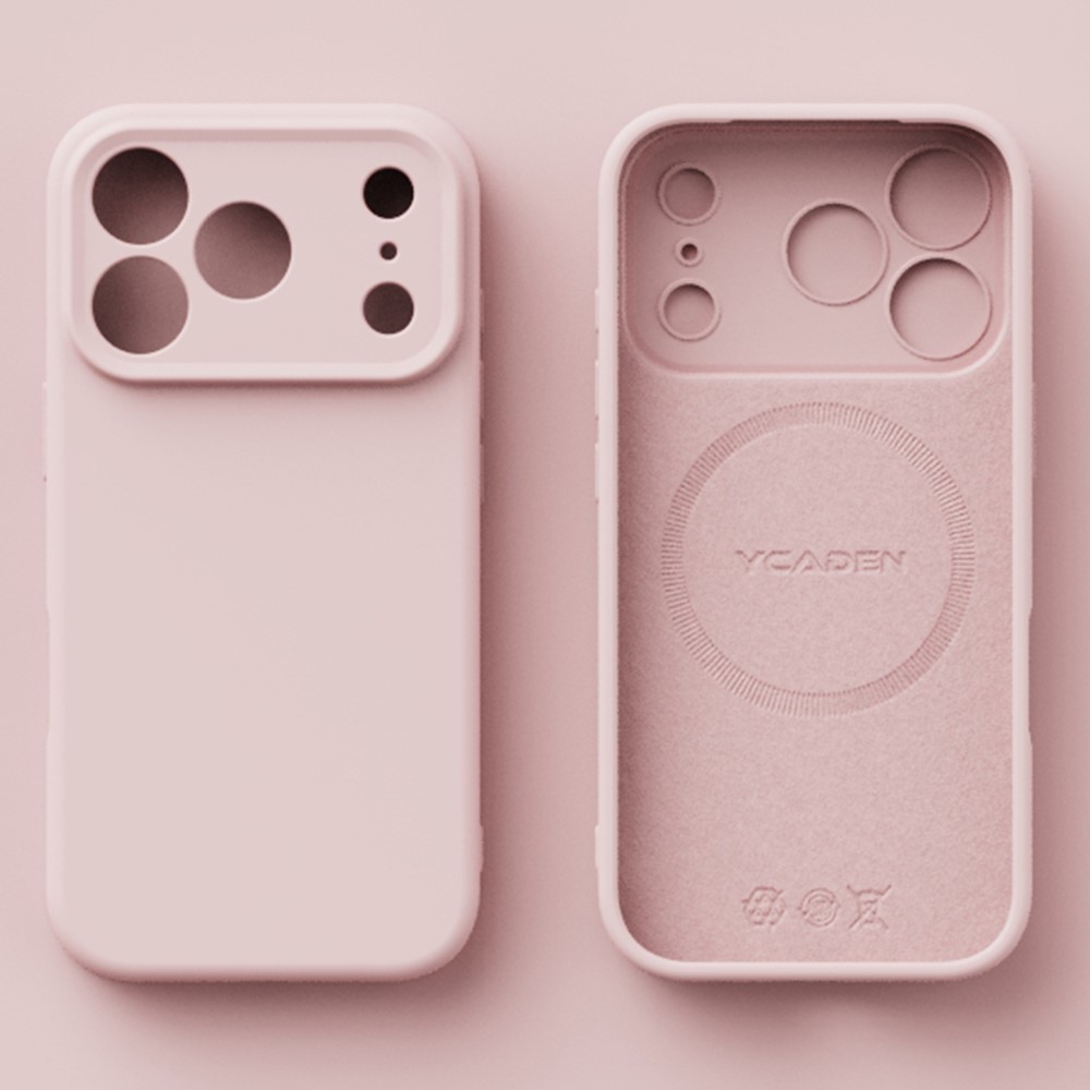 YCADEN For iPhone 17 Pro Case Compatible with MagSafe Precise Cutouts TPU Phone Back Cover - Morandi Pink