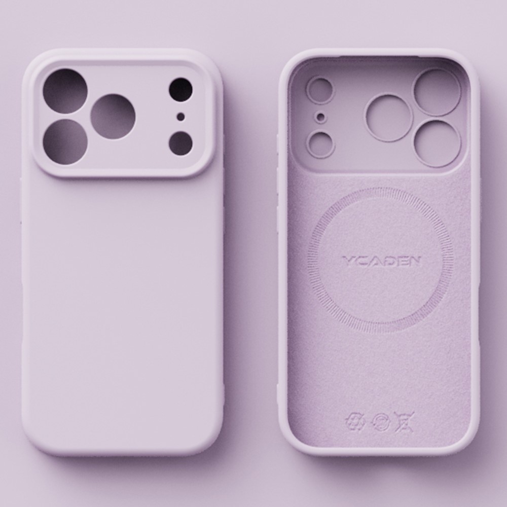 YCADEN For iPhone 17 Pro Case Compatible with MagSafe Precise Cutouts TPU Phone Back Cover - Morandi Purple