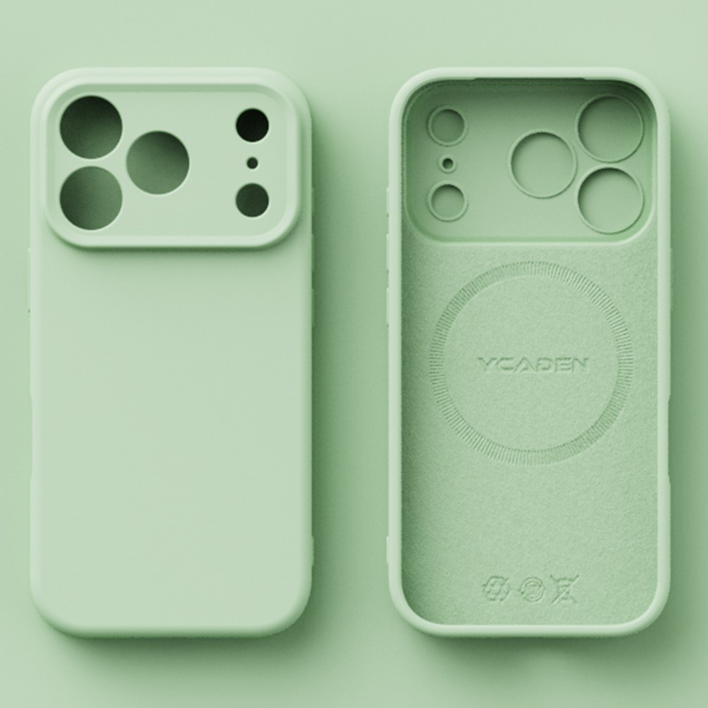 YCADEN For iPhone 17 Pro Max Case Compatible with MagSafe Precise Cutouts TPU Phone Back Cover - Grass Green