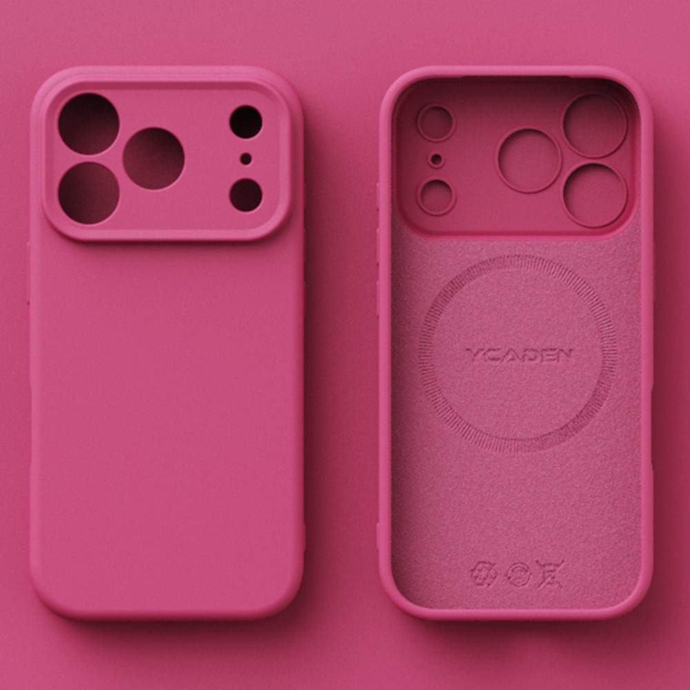 YCADEN For iPhone 17 Pro Max Case Compatible with MagSafe Precise Cutouts TPU Phone Back Cover - Pitaya