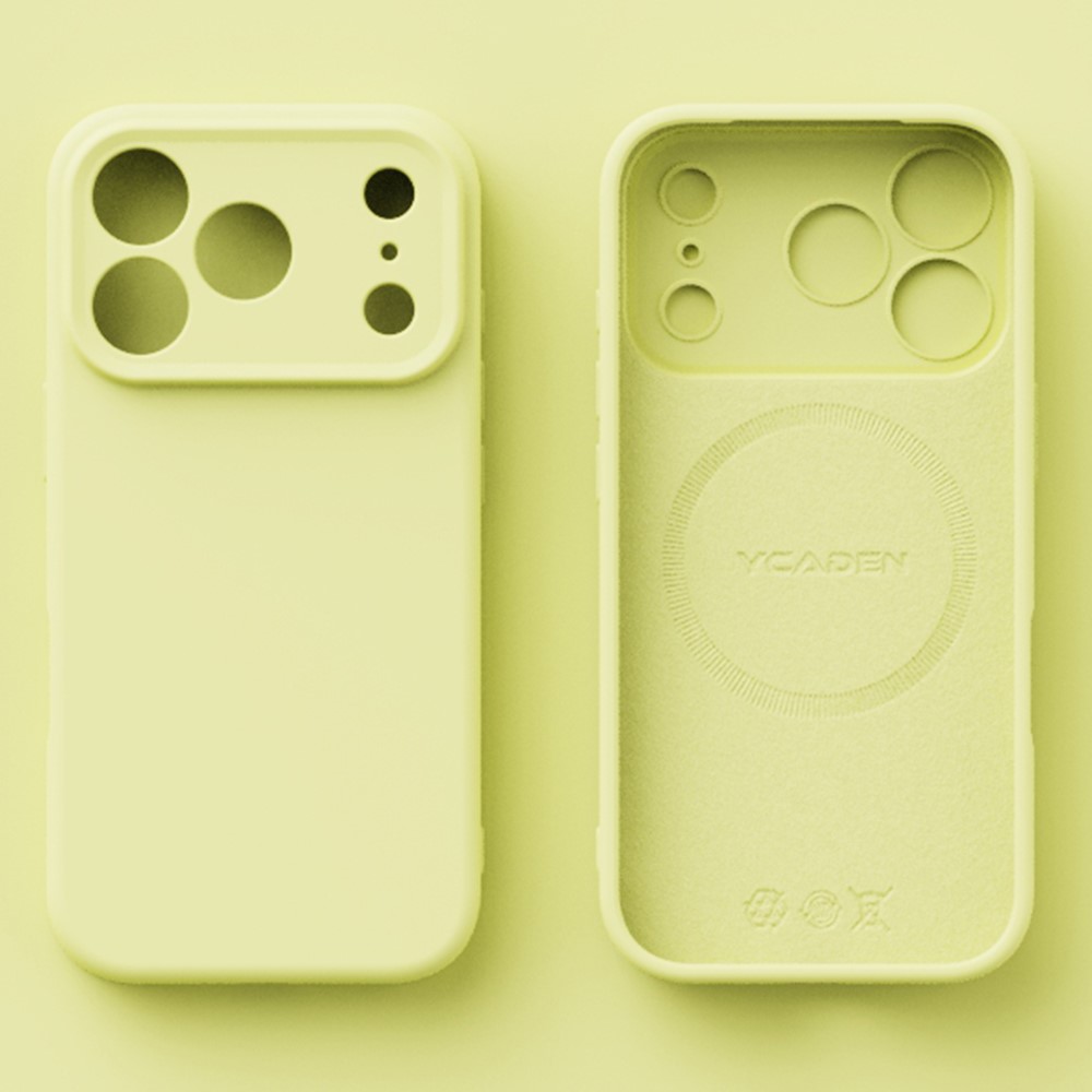 YCADEN For iPhone 17 Pro Max Case Compatible with MagSafe Precise Cutouts TPU Phone Back Cover - Cream Yellow