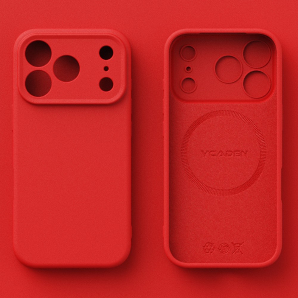 YCADEN For iPhone 17 Pro Max Case Compatible with MagSafe Precise Cutouts TPU Phone Back Cover - Chinese Red