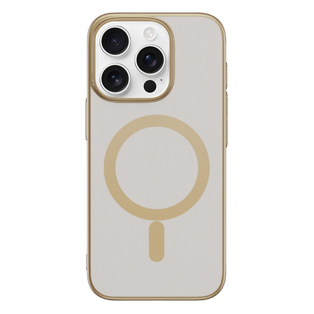For iPhone 16 Pro Max Case Compatible with MagSafe Nano-Molecular Coating PC + TPU Phone Cover - Desert Gold
