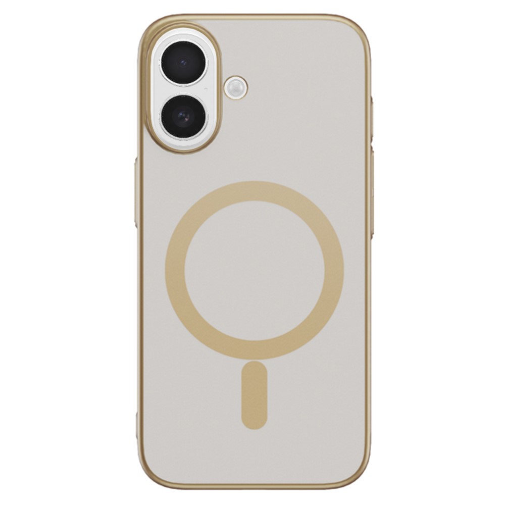 For iPhone 16 Case Compatible with MagSafe Nano-Molecular Coating PC + TPU Phone Cover - Desert Gold