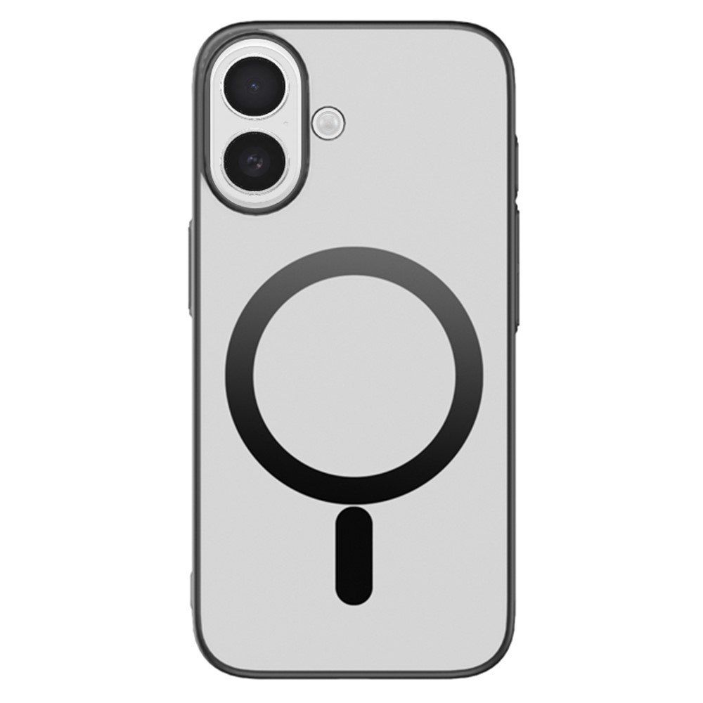 For iPhone 16 Plus Case Compatible with MagSafe Nano-Molecular Coating PC + TPU Phone Cover - Black