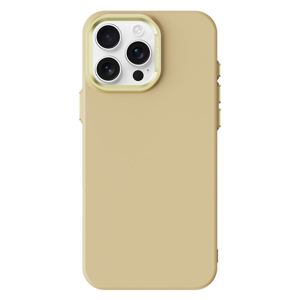 For iPhone 16 Pro Magnetic Case Plant-based Fiber + PC Phone Cover with Metal Lens Frame - Bronze