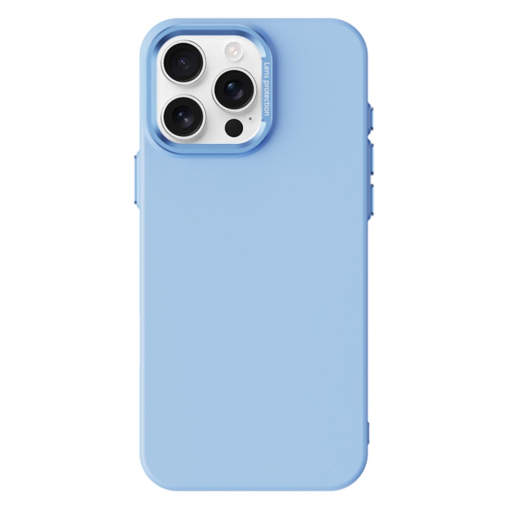 For iPhone 16 Pro Magnetic Case Plant-based Fiber + PC Phone Cover with Metal Lens Frame - Blue