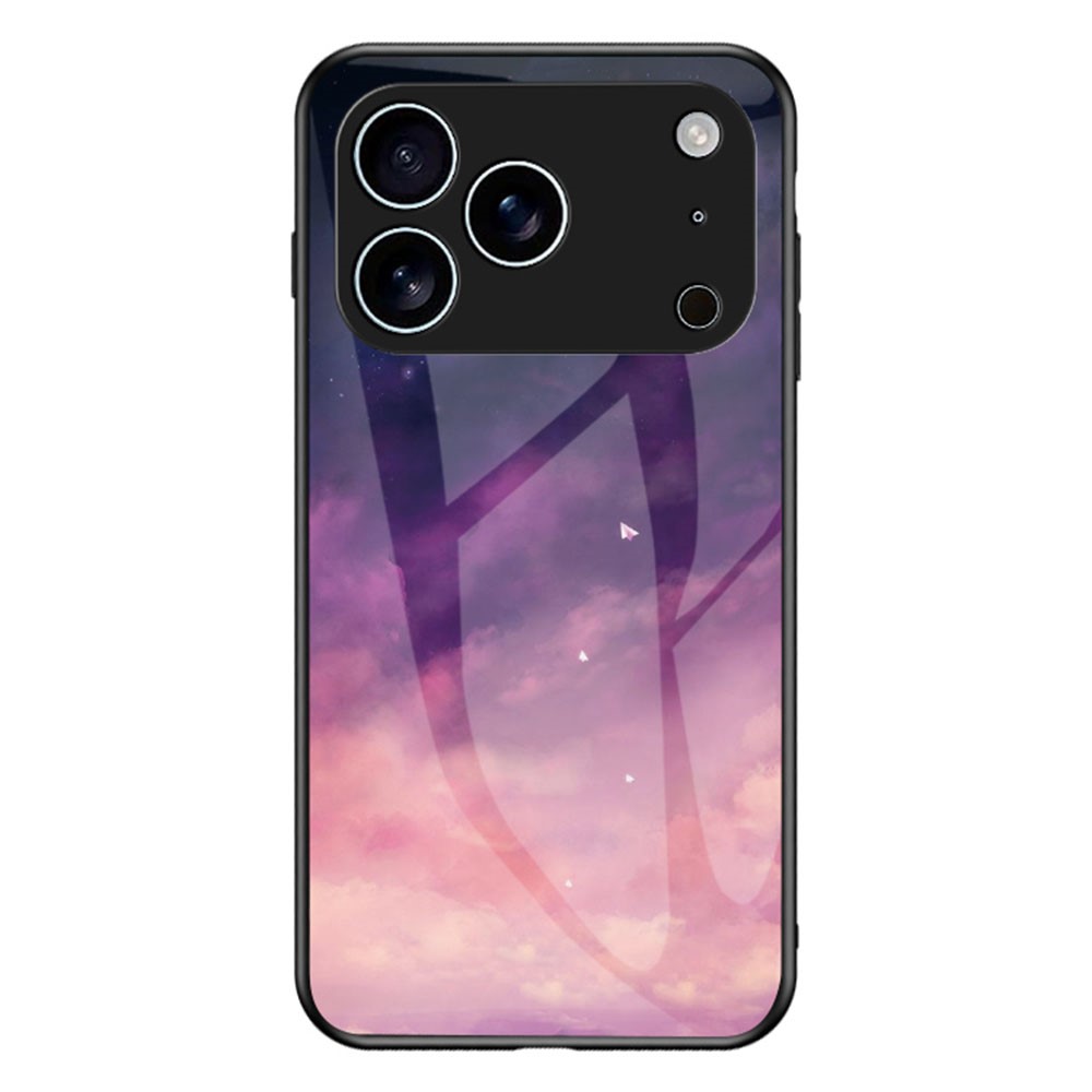 For iPhone 17 Pro Max Case Starry Sky Pattern Tempered Glass Phone Cover - Dream Starry Sky