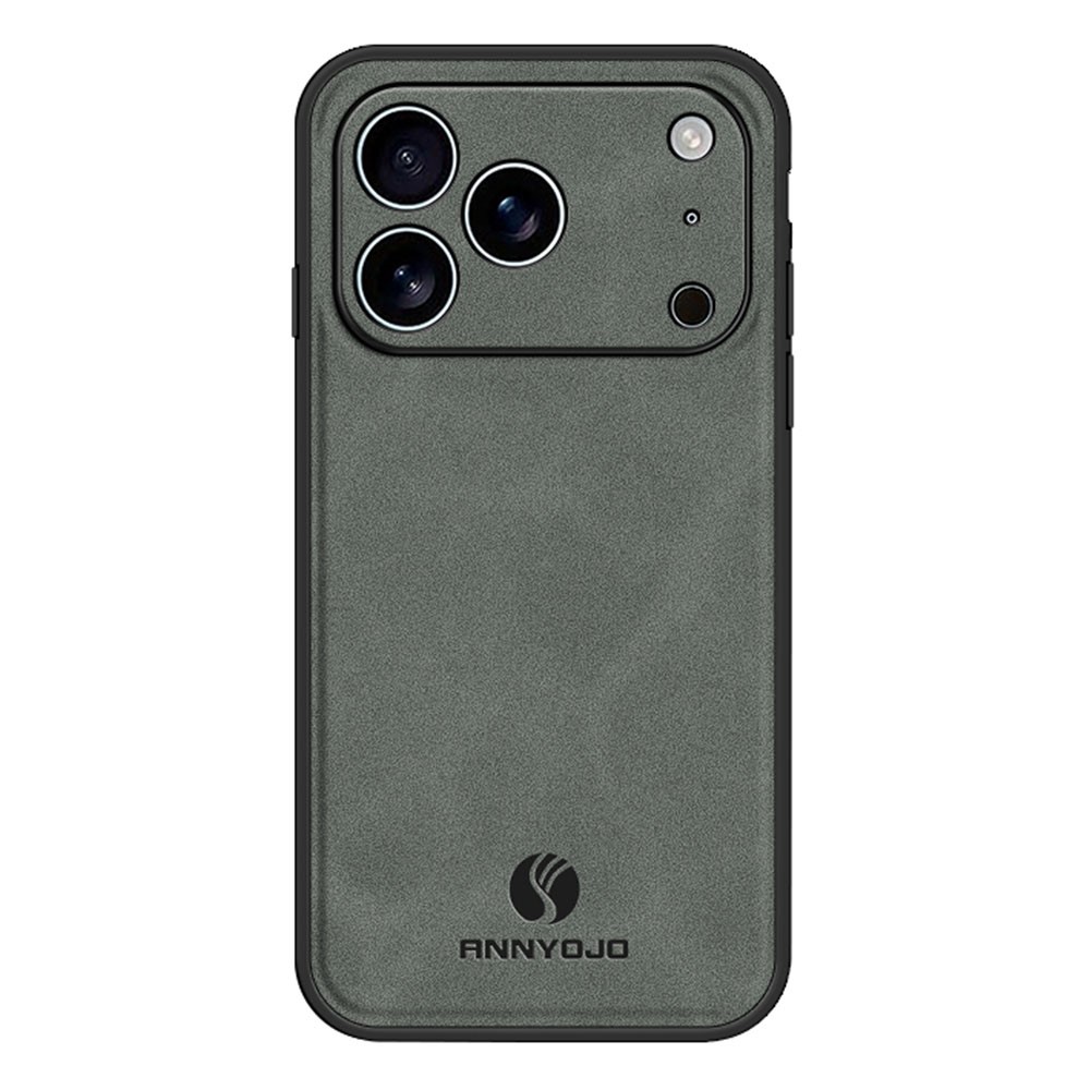 ANNYOJO For iPhone 17 Pro Max Case PU Leather + PC + TPU Anti Drop Phone Back Cover - Grey