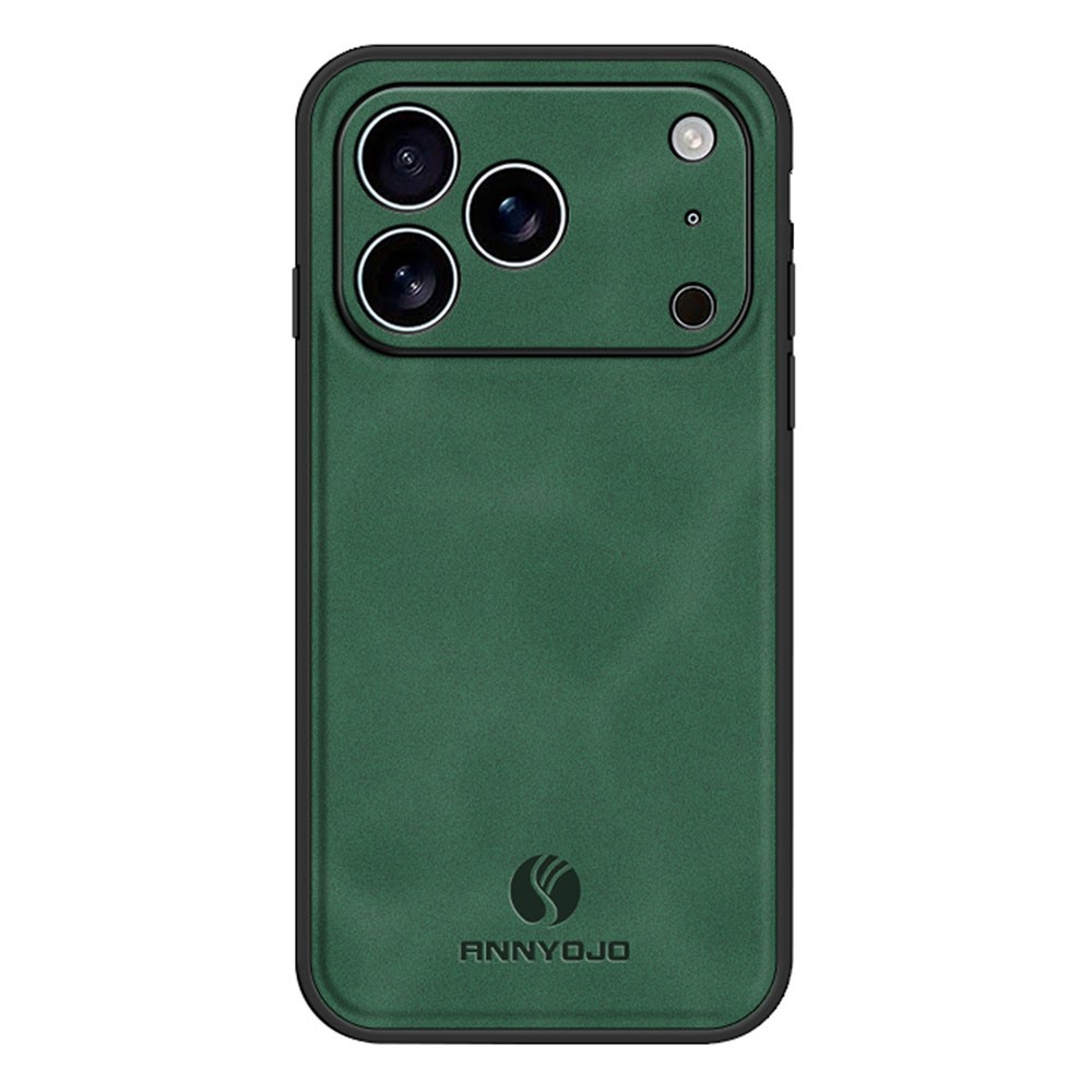 ANNYOJO For iPhone 17 Pro Max Case PU Leather + PC + TPU Anti Drop Phone Back Cover - Green