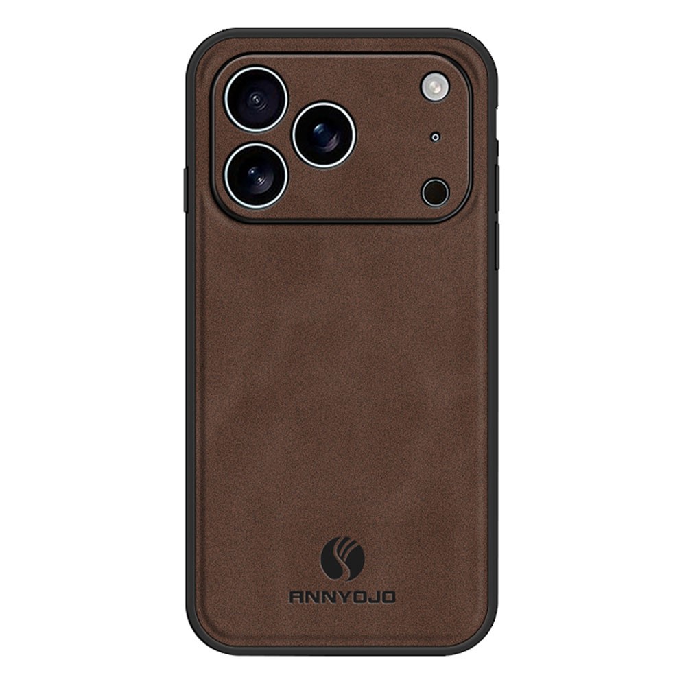 ANNYOJO For iPhone 17 Pro Case PU Leather + PC + TPU Anti Drop Phone Back Cover - Coffee