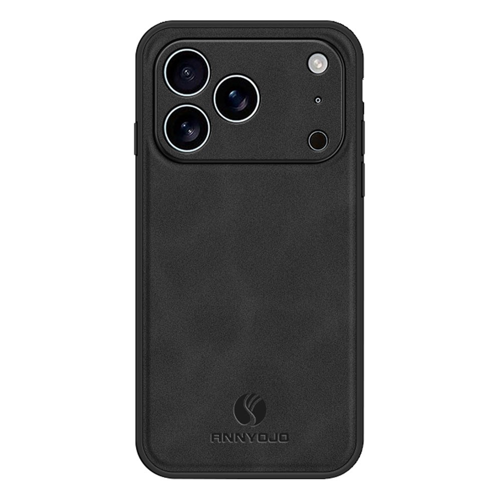 ANNYOJO For iPhone 17 Pro Case PU Leather + PC + TPU Anti Drop Phone Back Cover - Black
