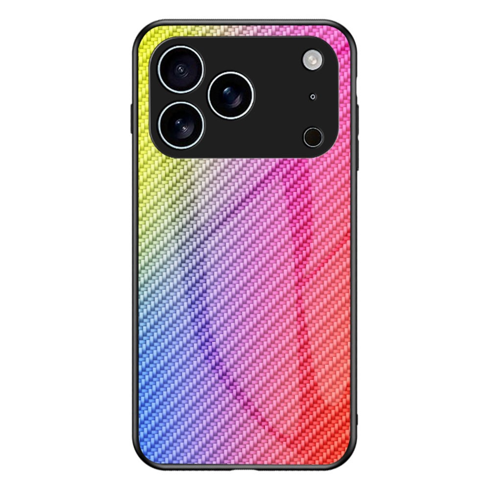 For iPhone 17 Pro Case Tempered Glass Shockproof Phone Cover - Colorful Fiber