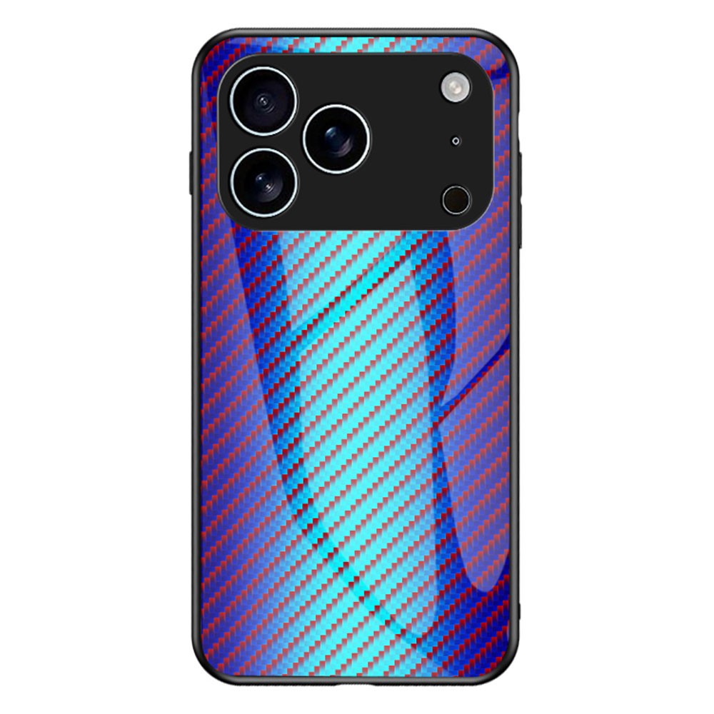 For iPhone 17 Pro Case Tempered Glass Shockproof Phone Cover - Blue Fiber