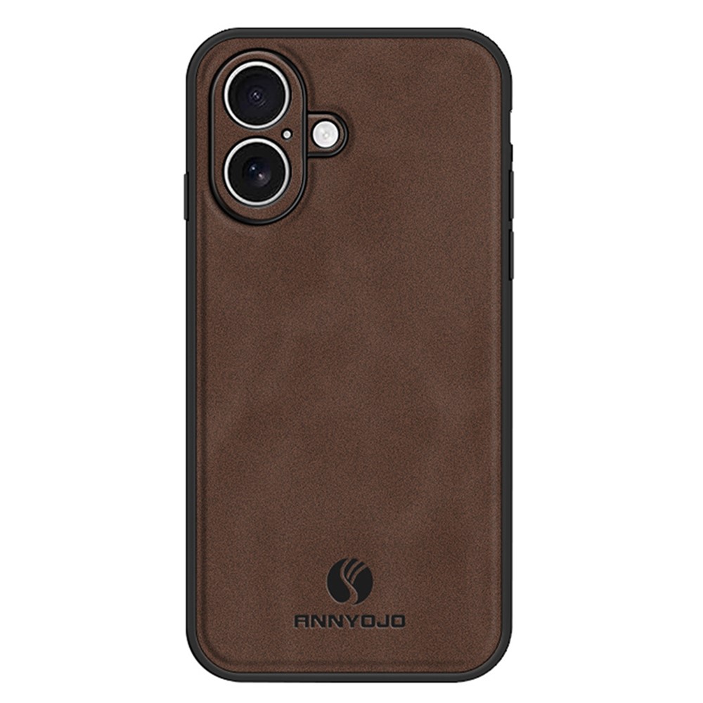 ANNYOJO For iPhone 17 Case PU Leather + PC + TPU Anti Drop Phone Back Cover - Coffee