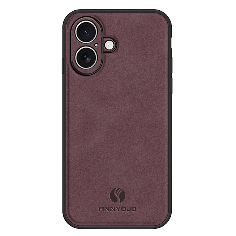 ANNYOJO For iPhone 17 Case PU Leather + PC + TPU Anti Drop Phone Back Cover - Wine Red
