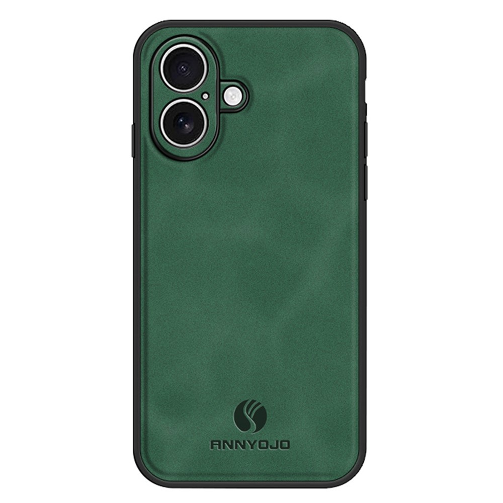 ANNYOJO For iPhone 17 Case PU Leather + PC + TPU Anti Drop Phone Back Cover - Green