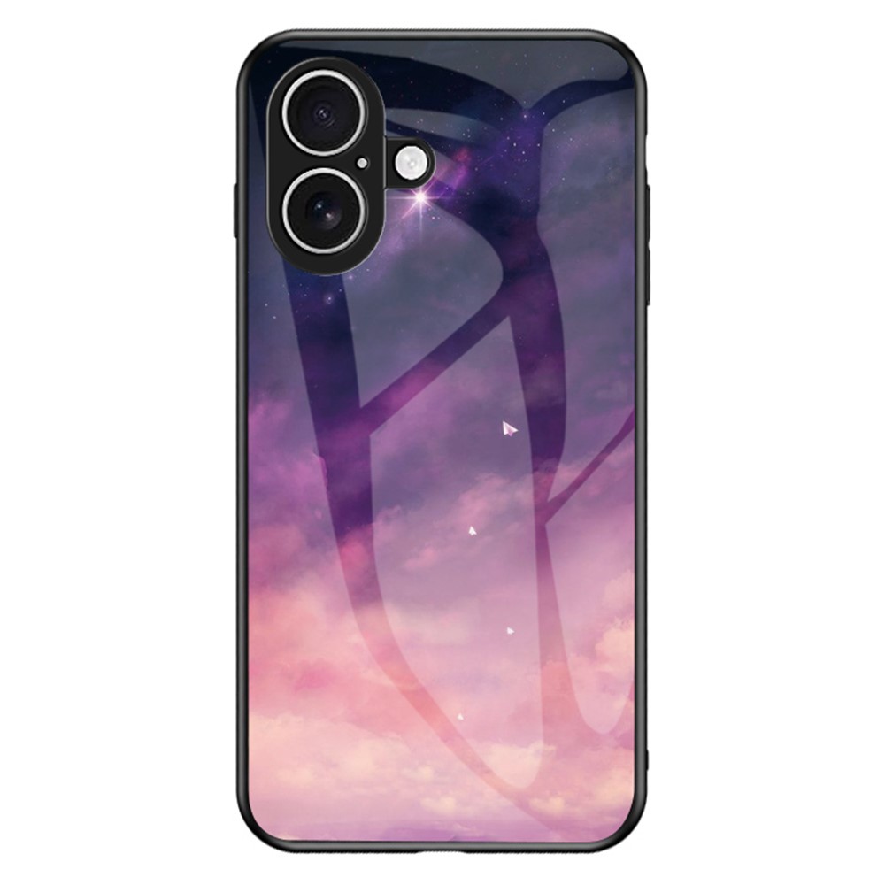 For iPhone 17 Case Starry Sky Pattern Tempered Glass Phone Cover - Dream Starry Sky