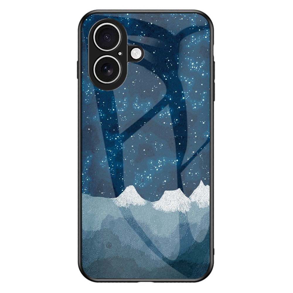 For iPhone 17 Case Starry Sky Pattern Tempered Glass Phone Cover - Scattering Starry