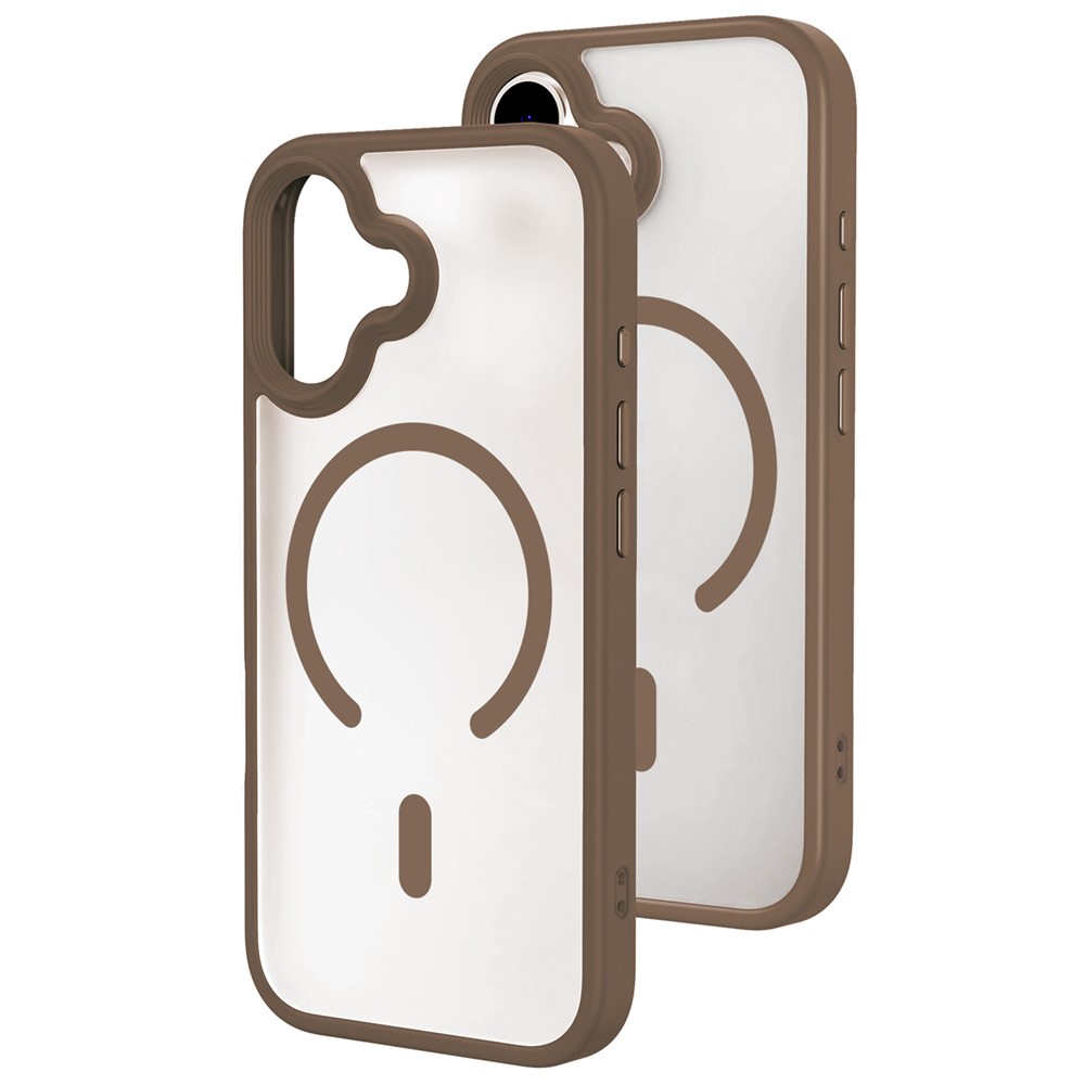 For iPhone 17 Magnetic Case Skin-Feel Rubberized PC + TPU Phone Cover Compatible with MagSafe - Desert Gold