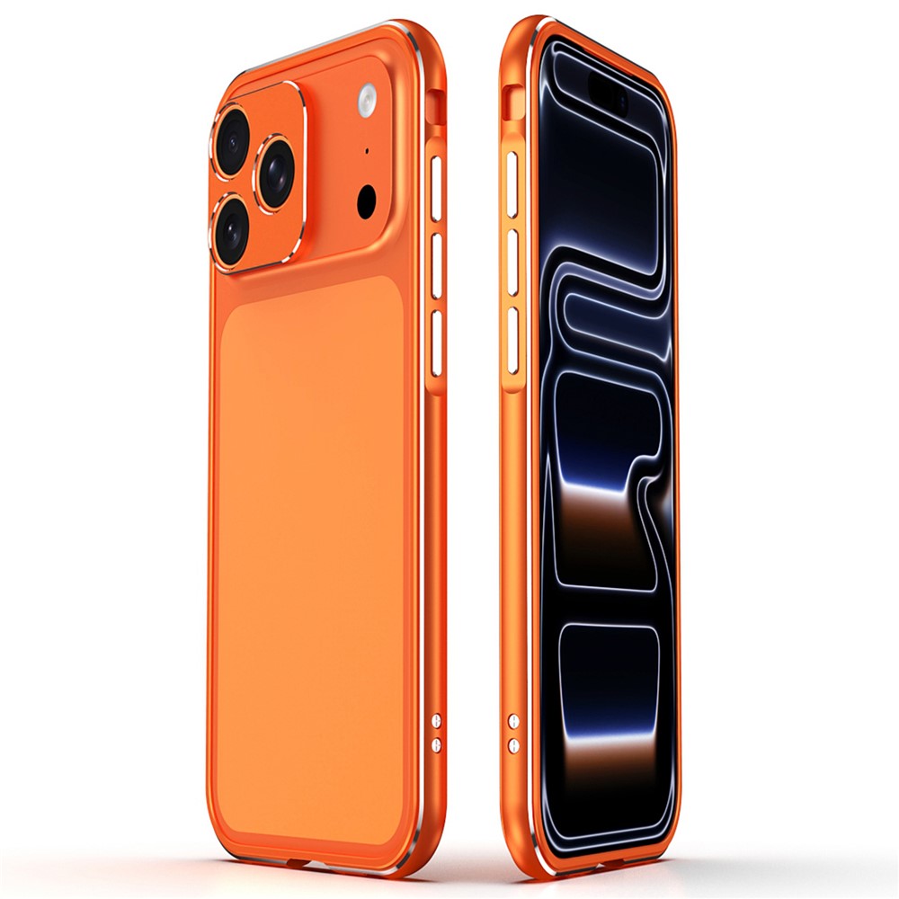For iPhone 17 Pro Max Bumper Case No-Back Phone Frame Cover with Lens Protection - Orange
