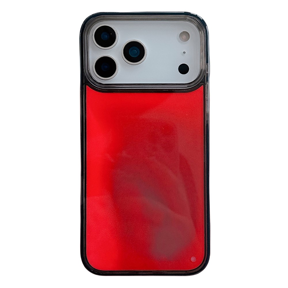 For iPhone 17 Pro Max Case Glow in the Dark Liquid Quicksand PC + TPU Phone Cover - Red