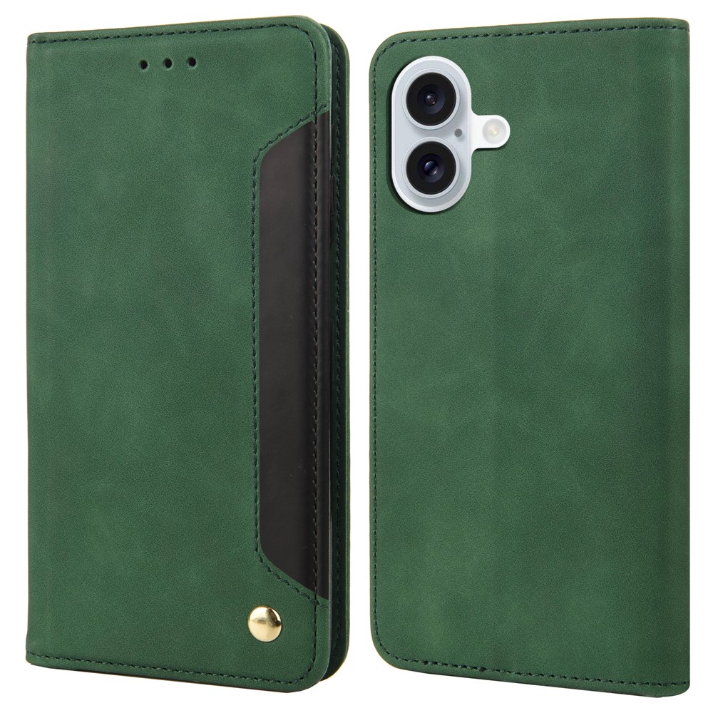 For iPhone 17 Case PU Leather Shockproof Protection Wallet Phone Cover - Green