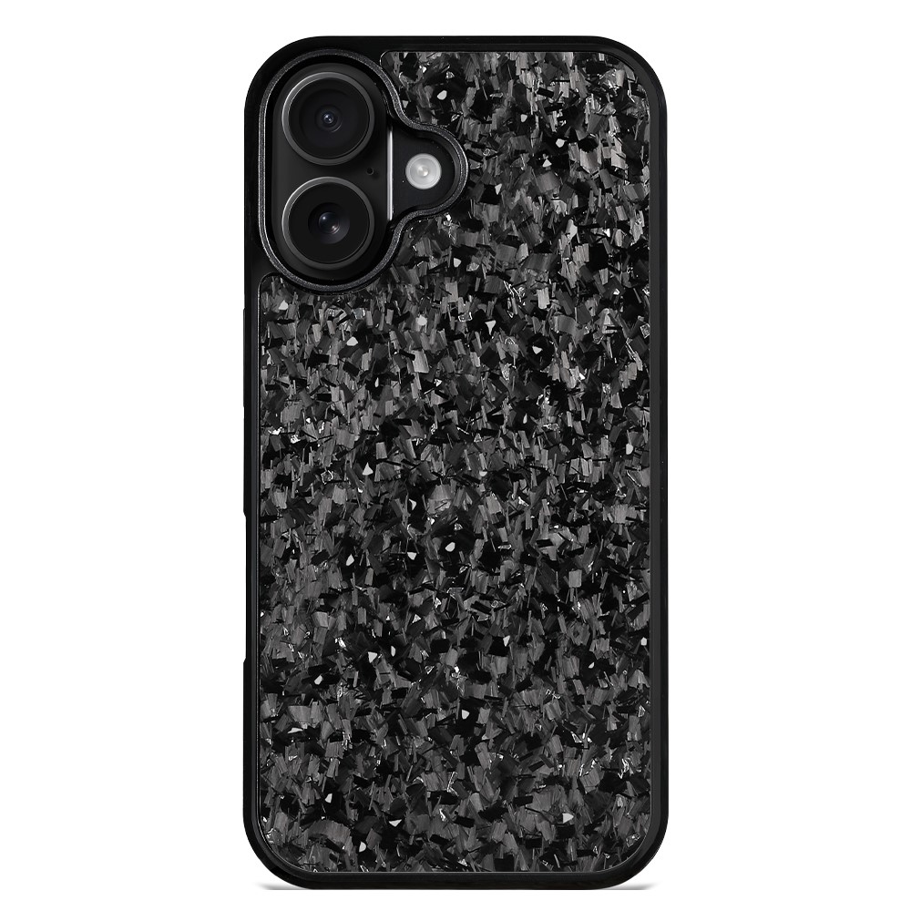 For iPhone 17 Case Forged Texture Aramid Fiber + TPU Phone Cover with Black Lens Frame - Silver