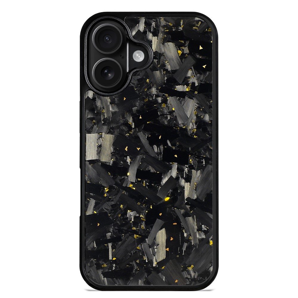 For iPhone 17 Magnetic Case Large Texture Aramid Fiber + TPU Phone Cover - Gold