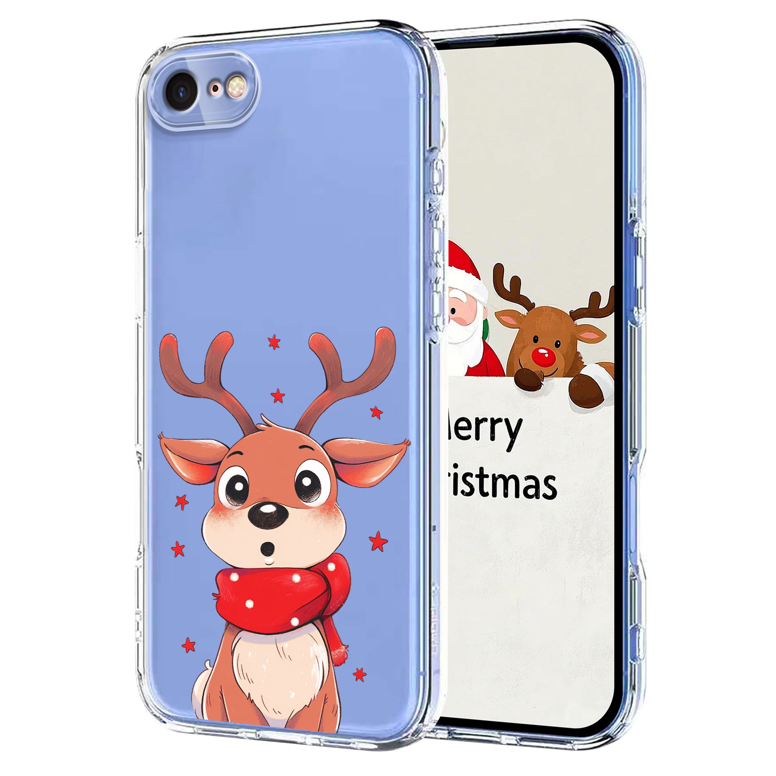 For iPhone 7 4.7 inch / iPhone 8 4.7 inch / iPhone SE (2020) / iPhone SE (2022) Case Christmas Themed Pattern Printing TPU Phone Back Cover - Christmas Elk