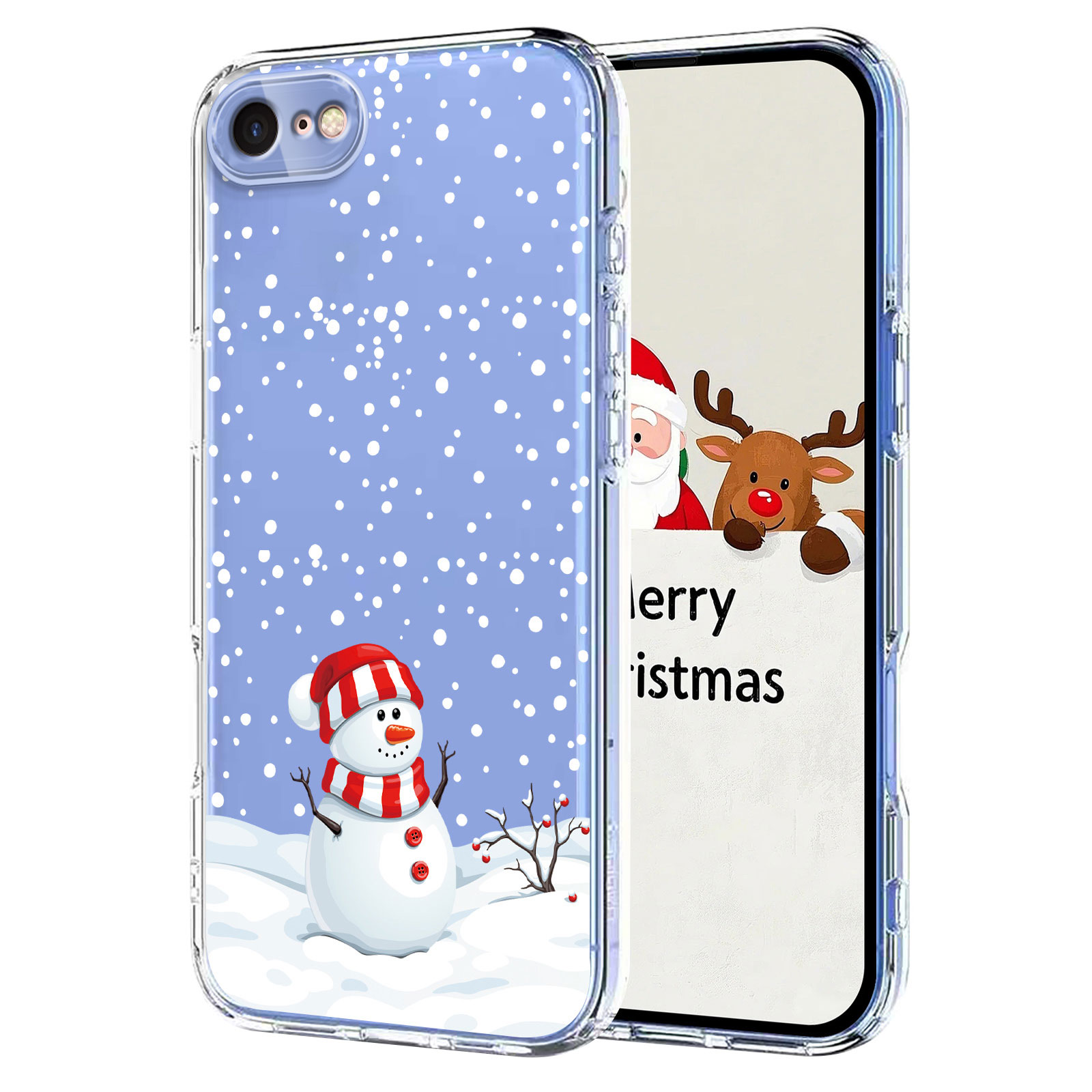 For iPhone 7 4.7 inch / iPhone 8 4.7 inch / iPhone SE (2020) / iPhone SE (2022) Case Christmas Themed Pattern Printing TPU Phone Back Cover - Christmas Snowman