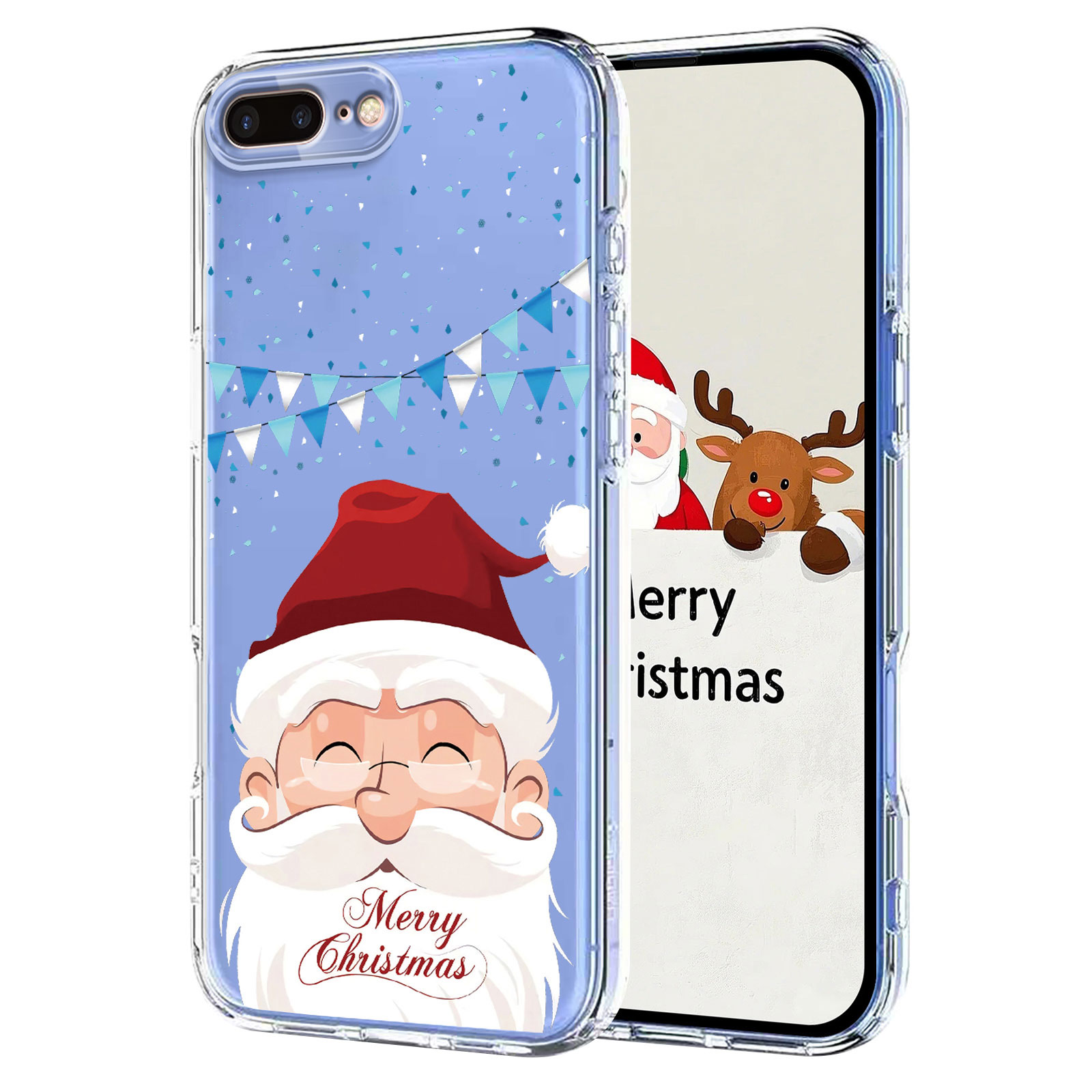 For iPhone 7 Plus 5.5 inch / iPhone 8 Plus 5.5 inch Case Christmas Themed Pattern Printing TPU Phone Back Cover - Santa Claus
