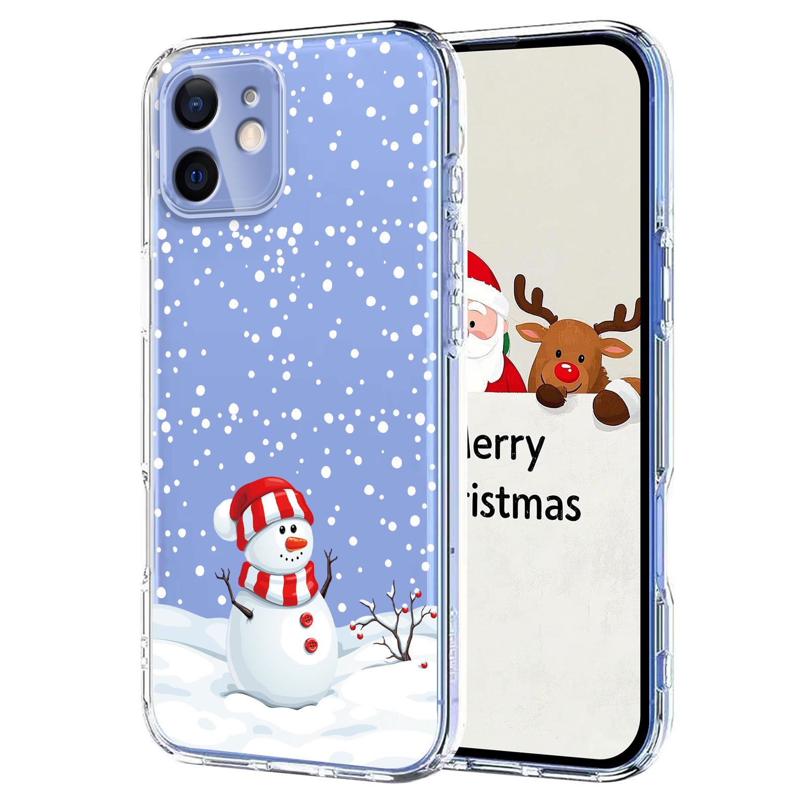For iPhone 11 Case Christmas Themed Pattern Printing TPU Phone Back Cover - Christmas Snowman