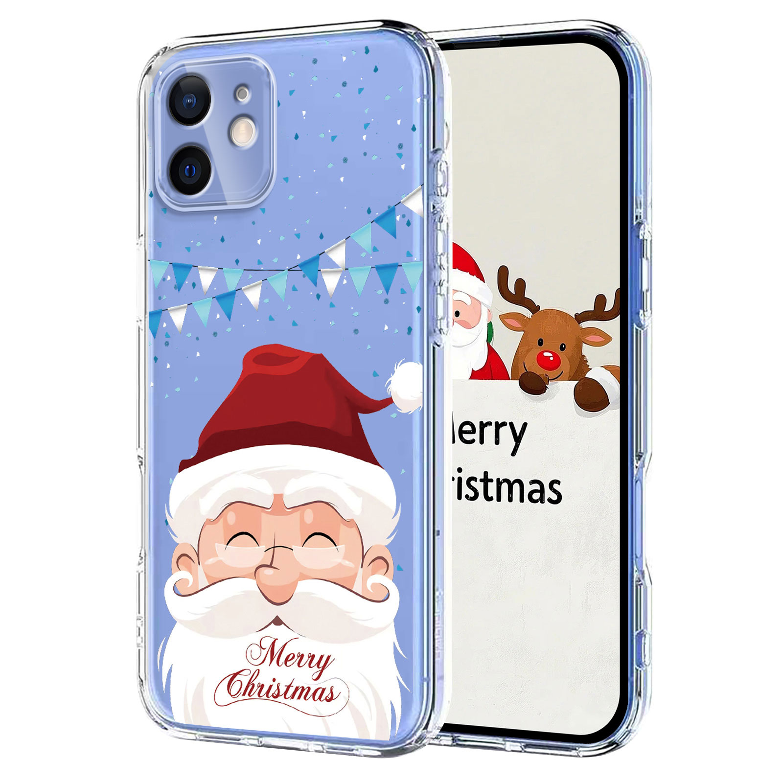 For iPhone 12 Pro 6.1 inch / iPhone 12 6.1 inch Case Christmas Themed Pattern Printing TPU Phone Back Cover - Santa Claus