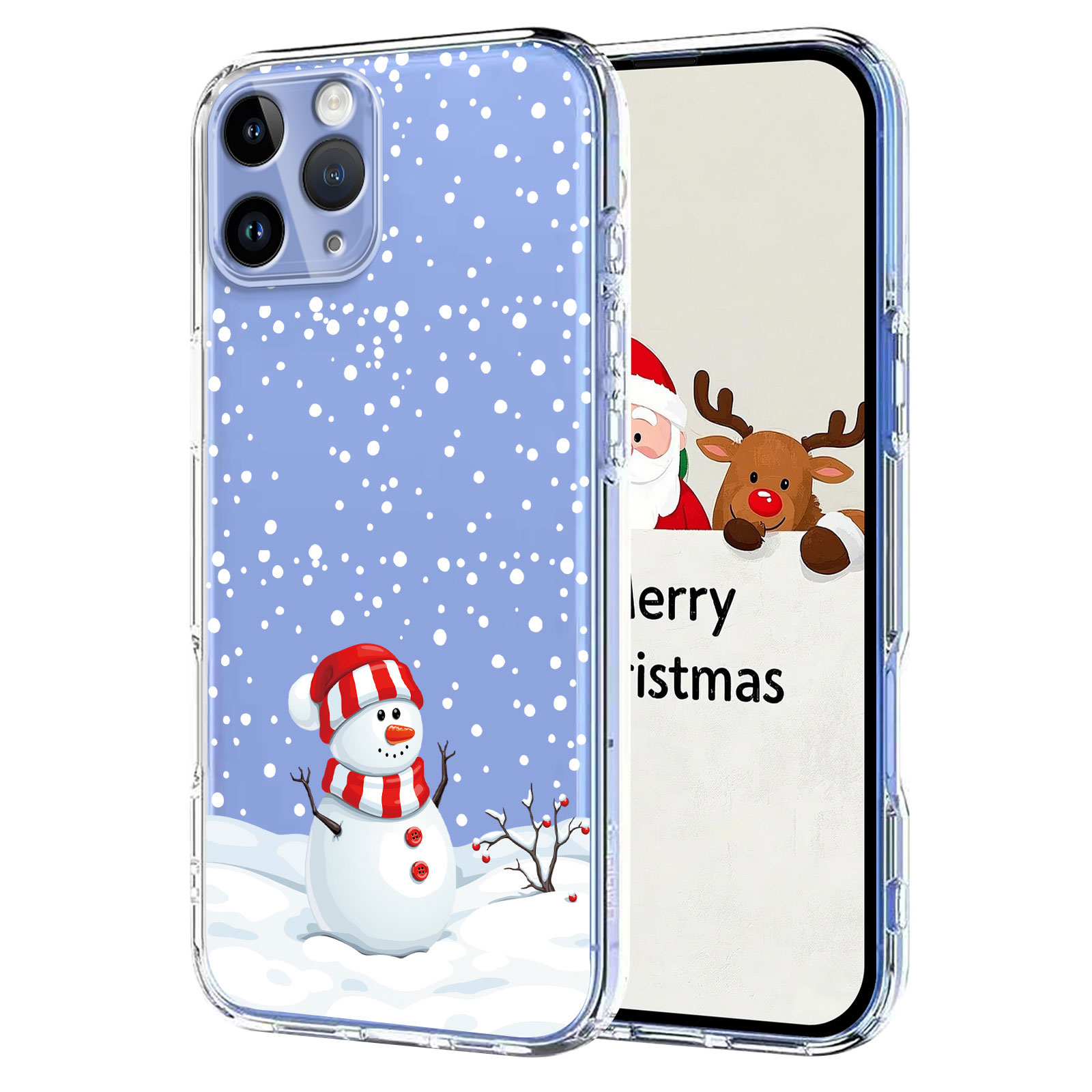 For iPhone 11 Pro Max Case Christmas Themed Pattern Printing TPU Phone Back Cover - Christmas Snowman