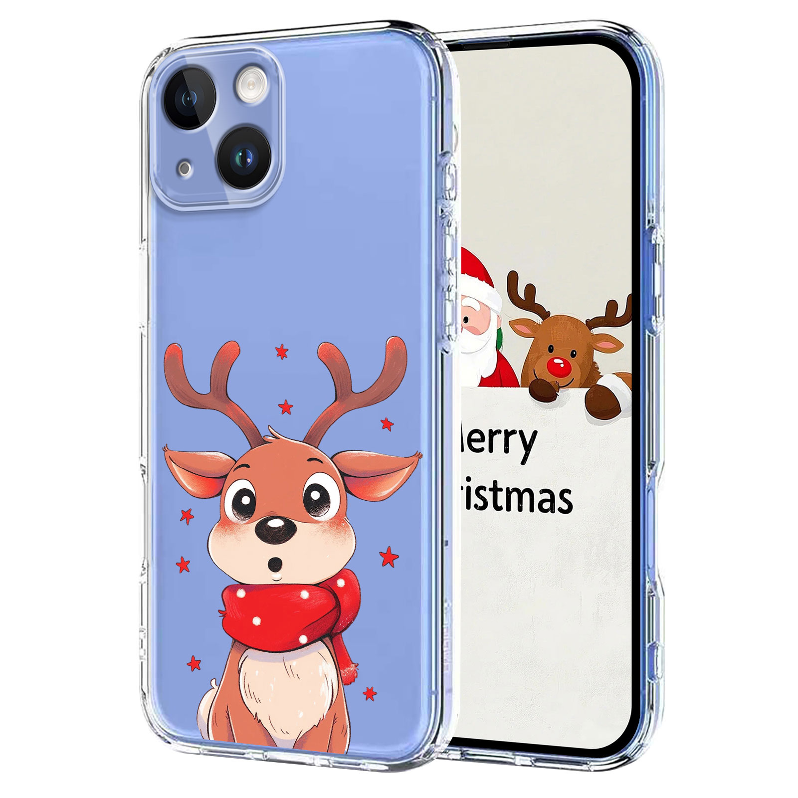 For iPhone 13 6.1 inch / iPhone 14 Case Christmas Themed Pattern Printing TPU Phone Back Cover - Christmas Elk