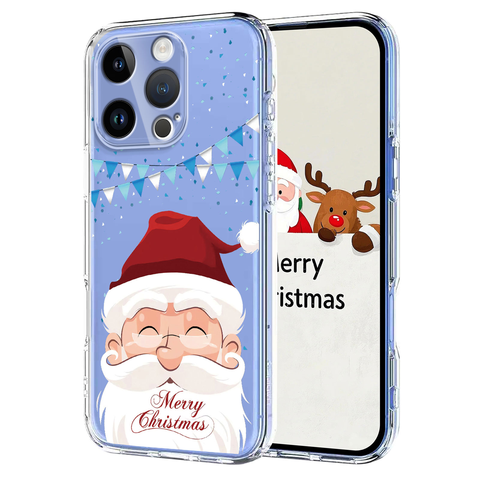 For iPhone 13 Pro Max 6.7 inch Case Christmas Themed Pattern Printing TPU Phone Back Cover - Santa Claus