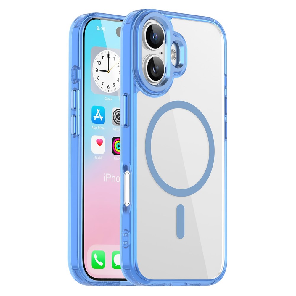 For iPhone 17 Case Compatible with MagSafe TPU+PC Transparent Phone Cover - Blue