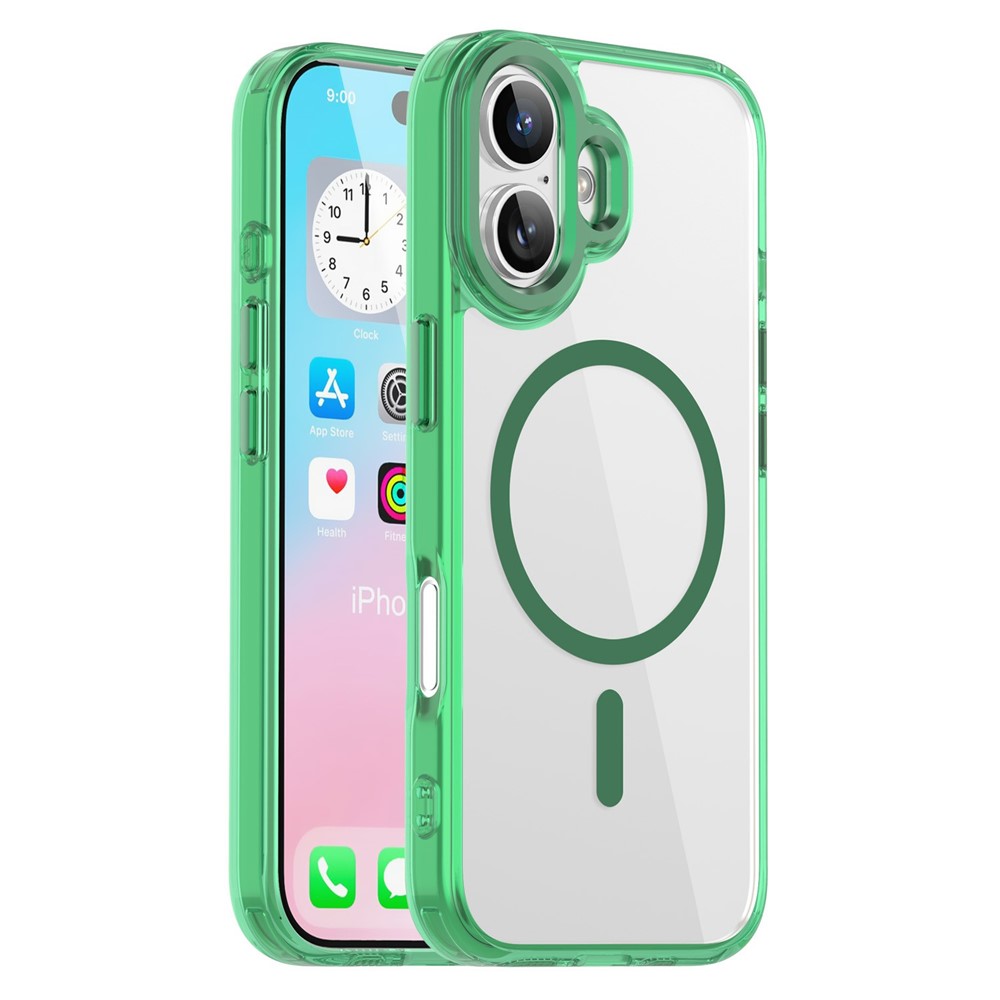 For iPhone 17 Case Compatible with MagSafe TPU+PC Transparent Phone Cover - Transparent Green