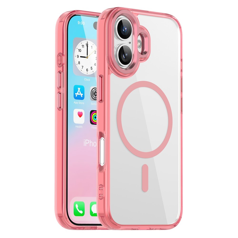 For iPhone 17 Case Compatible with MagSafe TPU+PC Transparent Phone Cover - Transparent Pink