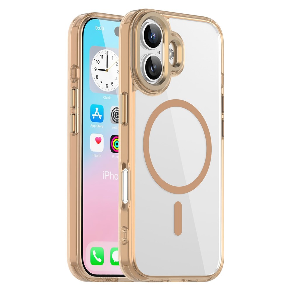 For iPhone 17 Case Compatible with MagSafe TPU+PC Transparent Phone Cover - Desert Gold