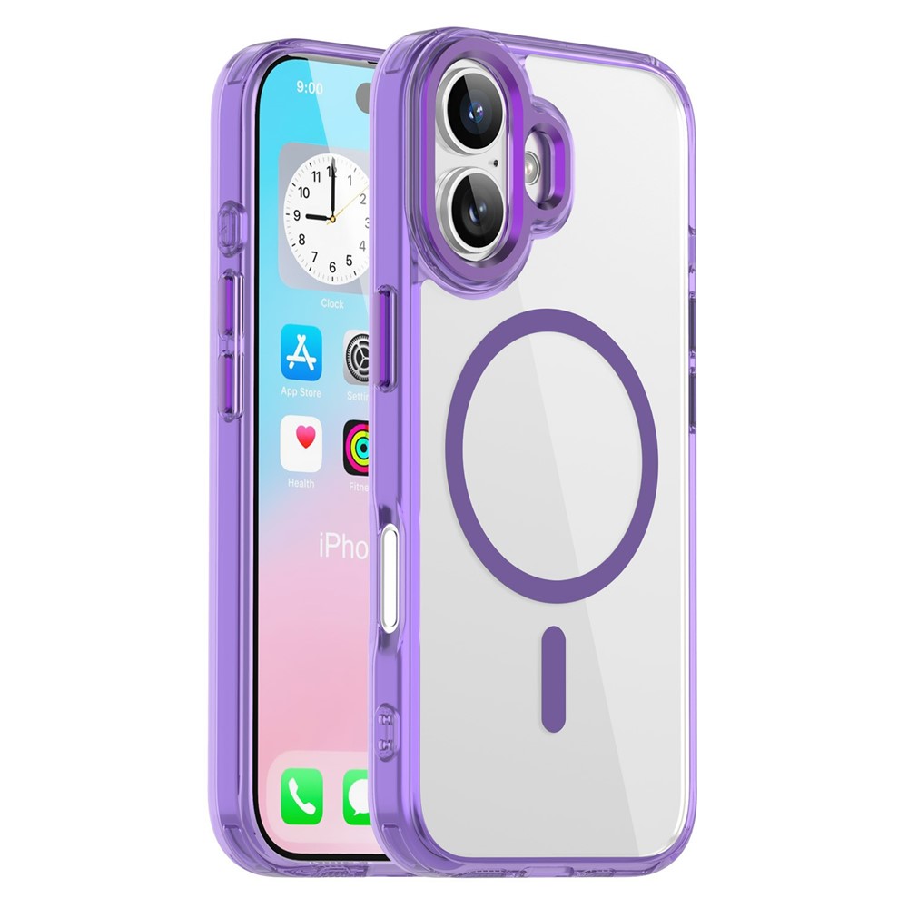 For iPhone 17 Case Compatible with MagSafe TPU+PC Transparent Phone Cover - Transparent Purple