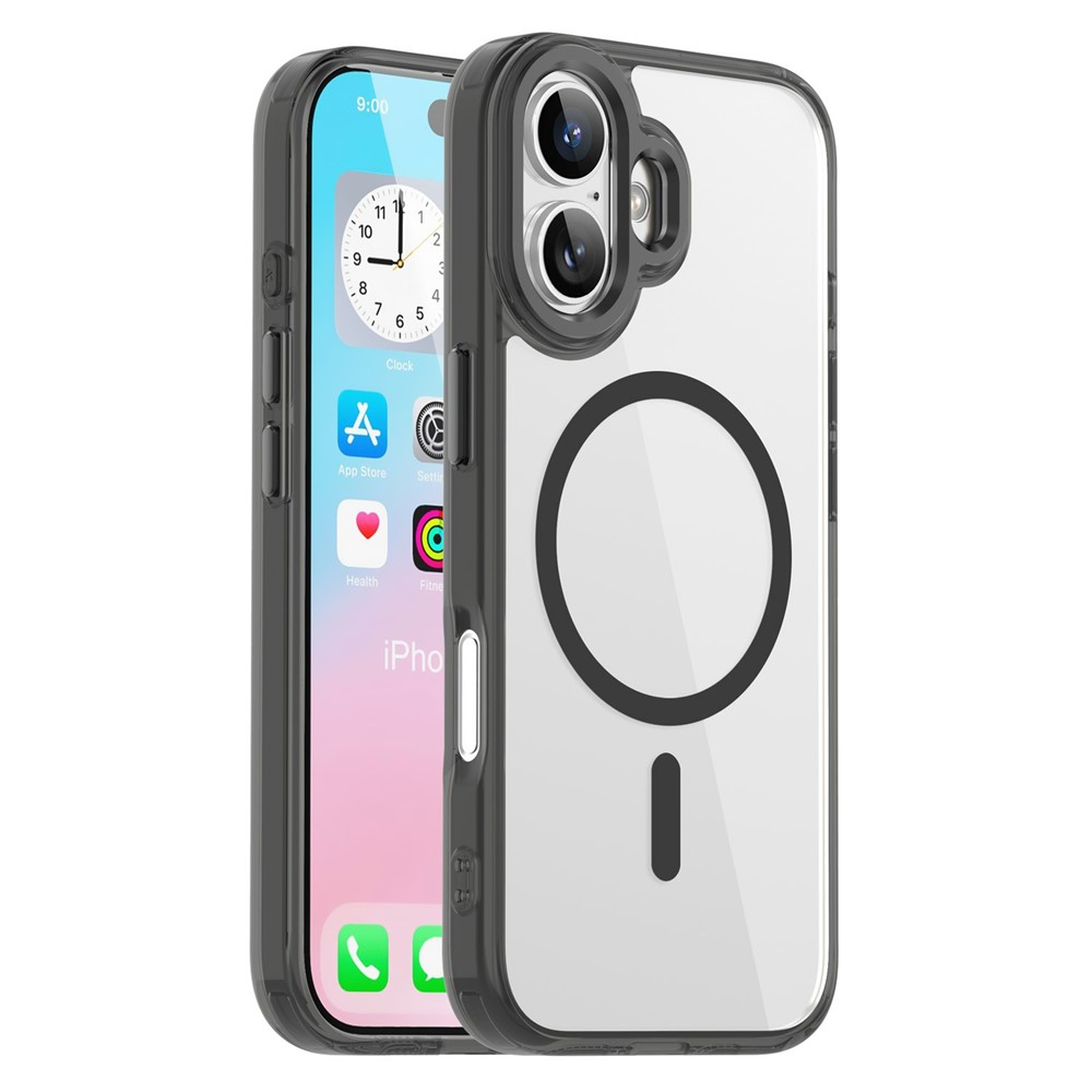 For iPhone 17 Case Compatible with MagSafe TPU+PC Transparent Phone Cover - Transparent Black
